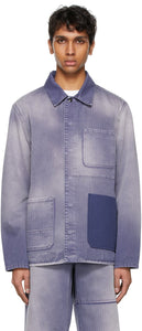 Valentino Purple Denim Shaded Jacket - Valette ombragée en denim pourpre Valentino - Valentino 보라색 데님 음영 재킷