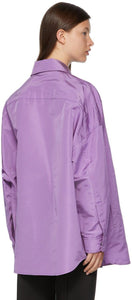 Valentino Purple Silk Faille Shirt