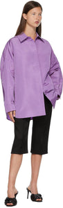 Valentino Purple Silk Faille Shirt