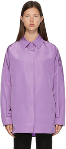 Valentino Purple Silk Faille Shirt - Chemise Faille de soie Valentino pourpre - Valentino 보라색 실크 실패 셔츠
