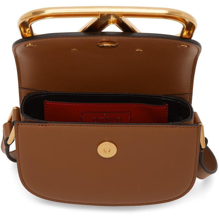 Valentino Tan Valentino Garavani Small Super VLogo Shoulder Bag