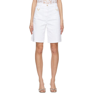 Valentino White Bermuda Shorts - Short de Bermudes White Valentino - 발렌티노 화이트 버뮤다 반바지