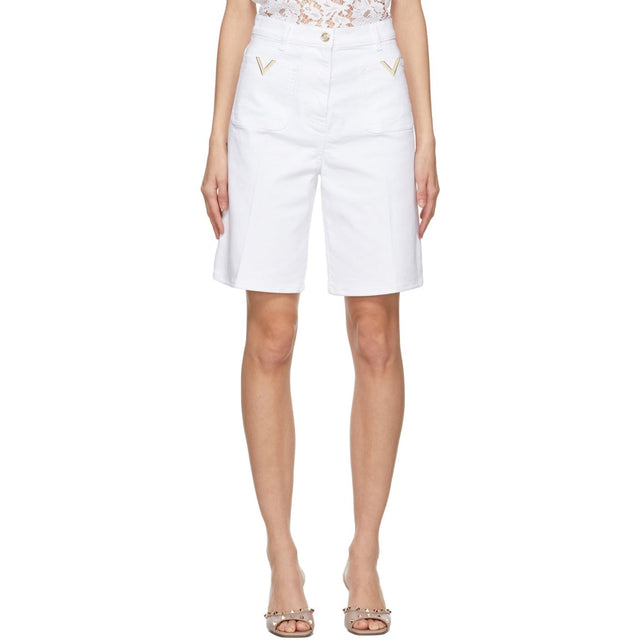Valentino White Bermuda Shorts - Short de Bermudes White Valentino - 발렌티노 화이트 버뮤다 반바지