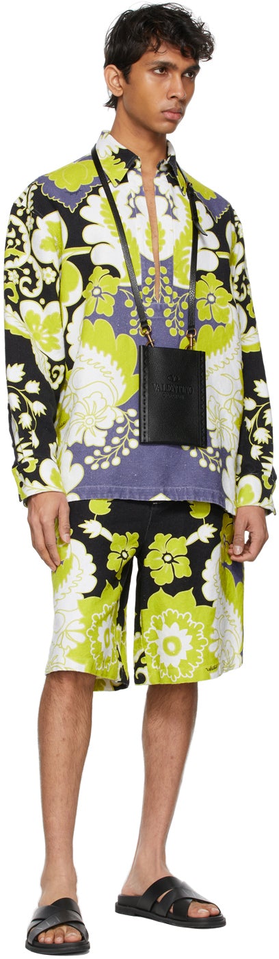 Valentino White Hemp World Arazzo Print Shirt