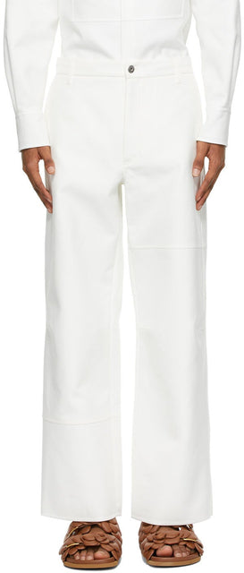 Valentino White Twill Trousers - Pantalon de sergé Valentino White - Valentino 하얀 능 직물 바지