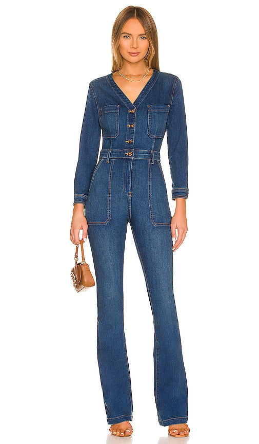 Veronica Beard Savanna Jumpsuit in Blue Veronica Beard Savanna Jumpsuit en bleu Veronica Beard Beard Savanna连身裤穿着蓝色