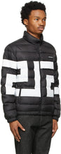 Versace Black Down Greca Puffer Jacket