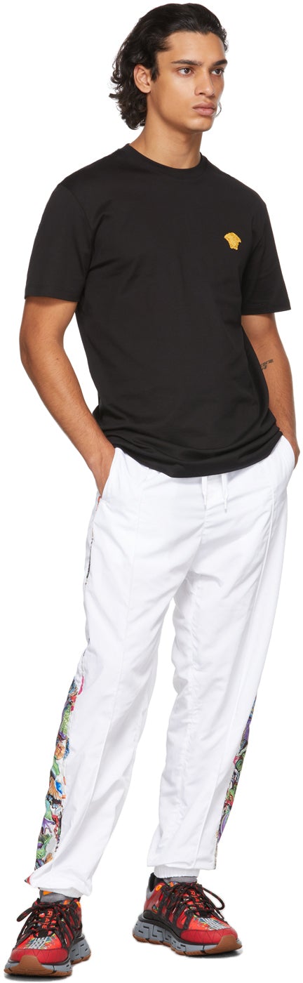 Versace Black Embroidered Medusa T-Shirt