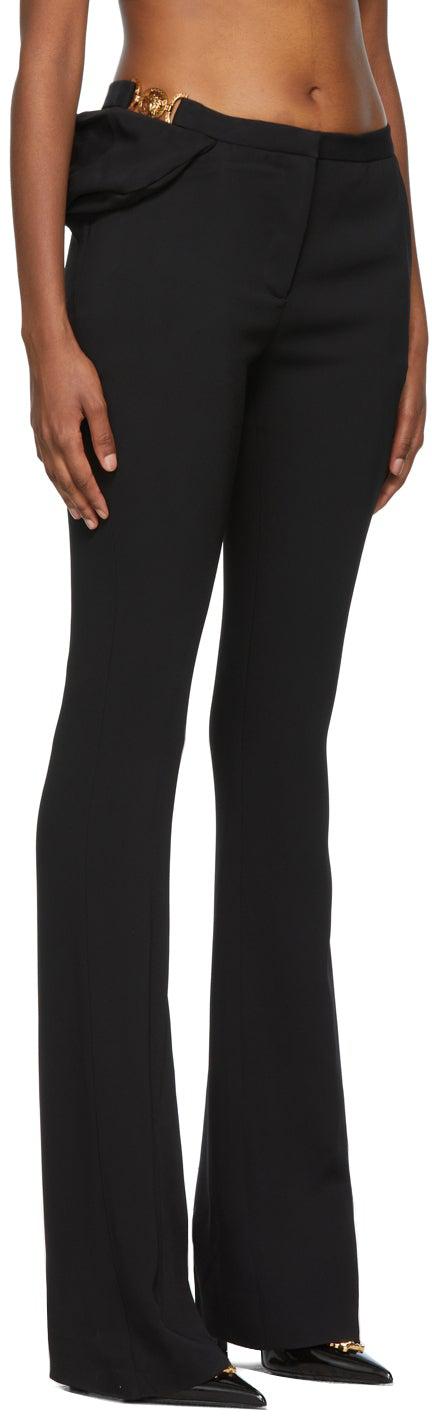 VERSUS VERSACE black woolen trousers with lion button details – Loop  Generation