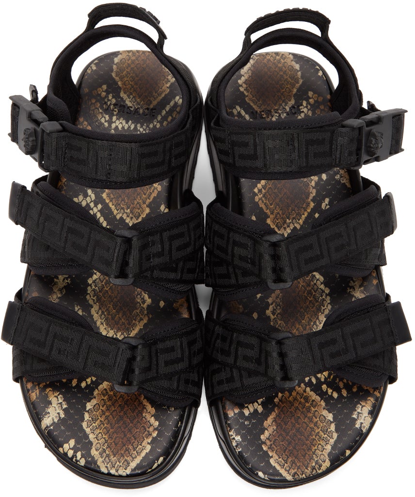 Versace Black Graecia Sandals