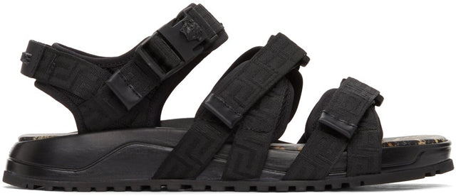 Versace Black Graecia Sandals - Versace Noir Graecia Sandales - 베르사체 블랙 Graecia 샌들