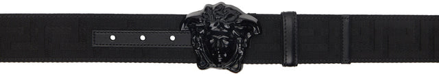 Versace Black Greca Medusa Belt - Versace Noir GRECA MEDUSA Ceinture - 베르사체 블랙 그레카 메두사 벨트