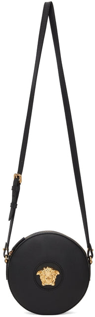 Versace Black 'La Medusa' Round Camera Bag - Versace Noir 'La Medusa' Round Camera Sac - 베르사체 블랙 '라 메두사'라운드 카메라 가방
