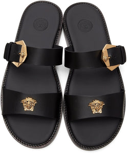 Versace Black 'La Medusa' Sandals