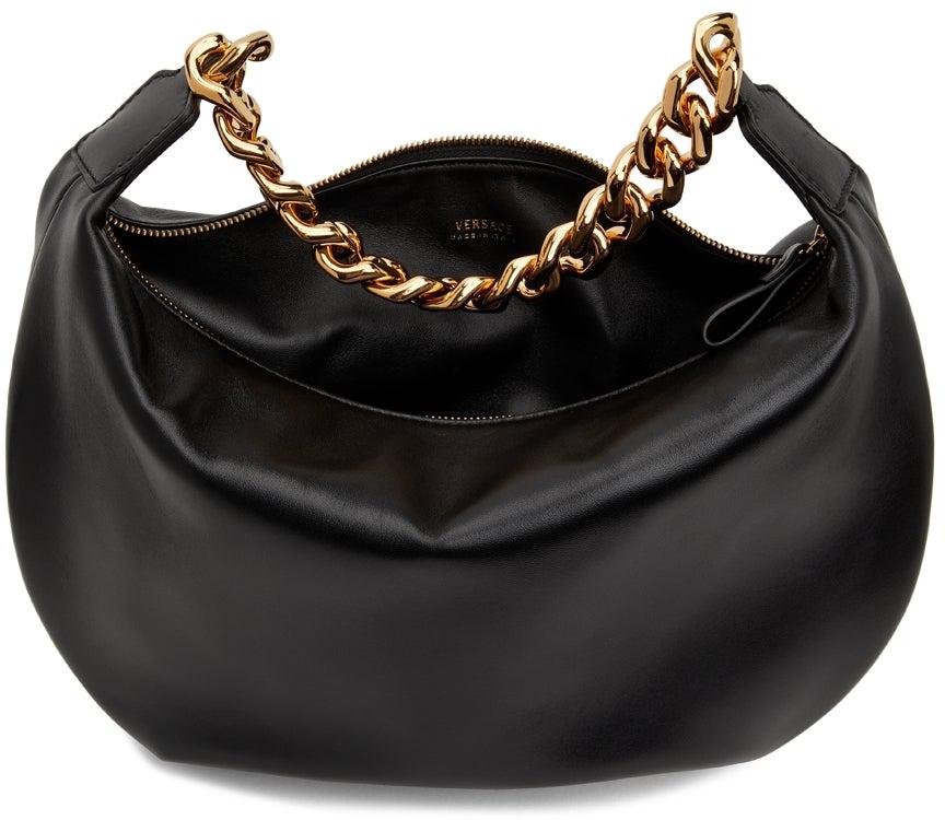 Versace Black 'La Medusa' Soft Bag