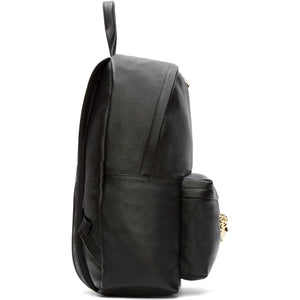 Versace Black Leather Medusa Backpack - Versace Noir Cuir Medusa Sac à dos - 베르사체 블랙 가죽 메두사 배낭