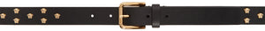 Versace Black Leather Medusa Stud Belt - Versace Black Cuir Medusa Stud Belt - 베르사체 블랙 가죽 메두사 스터드 벨트