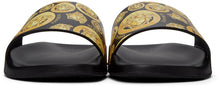 Versace Black Medusa Amplified Print Slides