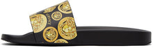 Versace Black Medusa Amplified Print Slides