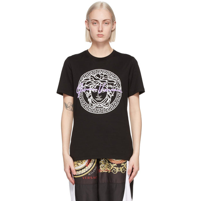 Versace Black Medusa Motif T-Shirt - T-shirt Motif Medusa Versace Noir - 베르사체 블랙 메두사 모티브 티셔츠