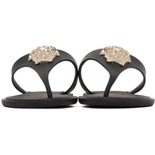 Versace Black Medusa Palazzo Thong Sandals