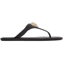 Versace Black Medusa Palazzo Thong Sandals - Versace Noir Medusa Palazzo Thong Sandales - 베르사체 블랙 메두사 궁전 끈 팬티