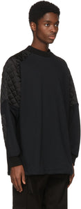 Versace Black Oversize Quilted Shoulders Sweatshirt