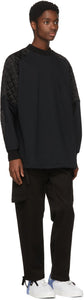 Versace Black Oversize Quilted Shoulders Sweatshirt