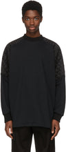 Versace Black Oversize Quilted Shoulders Sweatshirt - Versace Noir Sweat-shirt matelassé matelassé - 베르사체 블랙 퀼트 어깨 스웨터 스웨터