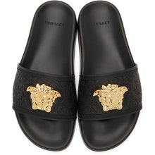 Versace Black Palazzo Pool Sandals