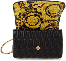 Versace Black Quilted Virtus Baguette Bag