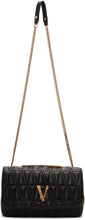 Versace Black Quilted Virtus Baguette Bag - Versace Noir Quilted Virtus Baguette Sac - 베르사체 블랙 퀼트 버디 루트 백