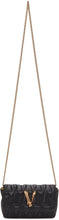 Versace Black Quilted Virtus Chain Shoulder Bag - Versace Black Quilted Virtus Sac à bandoulière - 베르사체 블랙 퀼트 빌리지 사슬 숄더 백