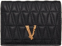 Versace Black Quilted Vitrus Wallet - Portefeuille Vitrus matelassé Noir Versace Noir - 베르사체 블랙 퀼트 vitrus 지갑