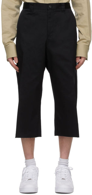 Versace Black Raw Edge Shorts - Versace Noir Short de bord cru - 베르사체 블랙 원시 가장자리 반바지