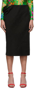 Versace Black Satin Medusa Midi Skirt - Versace Black Satin Medusa Jupe midi - 베르사체 블랙 새틴 메두사 미디 스커트