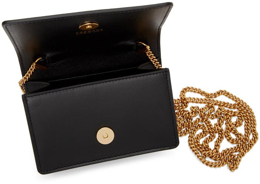 Versace Black Virtus Cross Body Card Bag