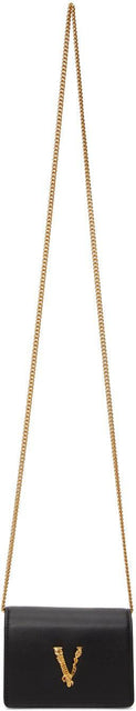 Versace Black Virtus Cross Body Card Bag - Versace Black Virtus Cross Card Card Sac - 베르사체 블랙 빌리 듀어 크로스 바디 카드 백