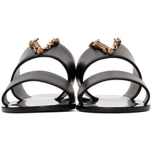 Versace Black Virtus Flat Sandals