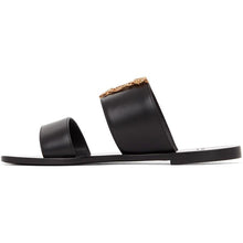 Versace Black Virtus Flat Sandals