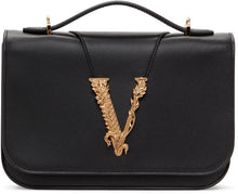Versace Black Virtus Shoulder Bag