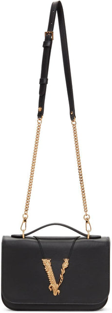 Versace Black Virtus Shoulder Bag - Sac à bandoulière Versace Black Virtus - 베르사체 블랙 virtus 숄더 백