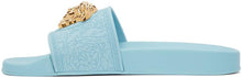 Versace Blue Palazzo Pool Sandals