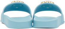 Versace Blue Palazzo Pool Sandals