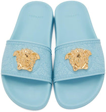 Versace Blue Palazzo Pool Sandals