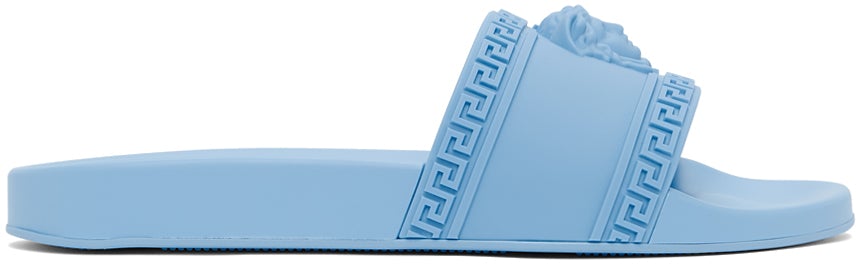 Newest Versace palazoo pool slides (blue)