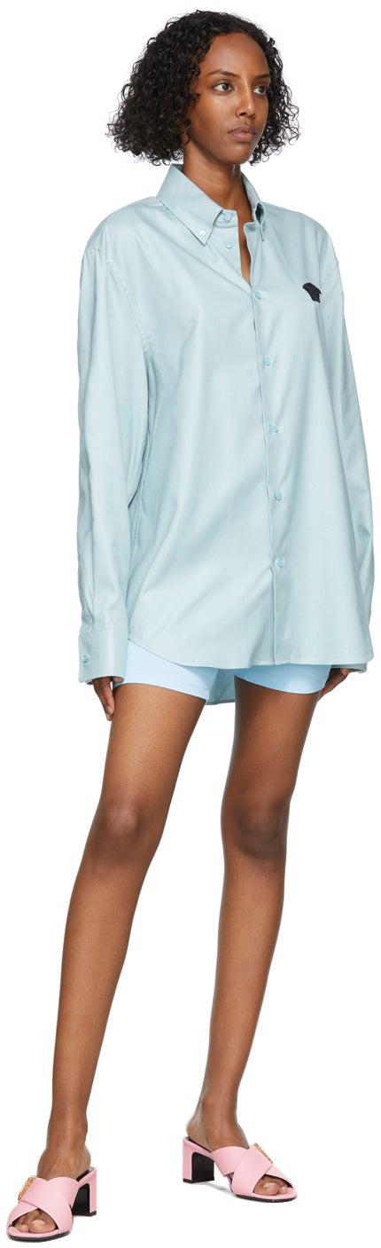 Versace Blue TrÃ©sor De La Mer Bike Shorts