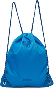 Versace Blue'La Medusa' Nylon Drawstring Backpack - Versace Blue'la Medusa 'Nylon Drawstring Sackpack - 베르사체 Blue'la Medusa '나일론 Drawstring 배낭