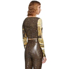 Versace Brown Barocco Patchwork Long Sleeve T-Shirt