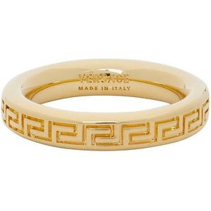 Versace Gold Thin Engraved Greek Key Ring - Porte-clés grec grec gravé en or vert - 베르사체 골드 얇은 새겨진 그리스어 열쇠 고리